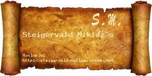 Steigervald Miklós névjegykártya