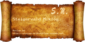 Steigervald Miklós névjegykártya