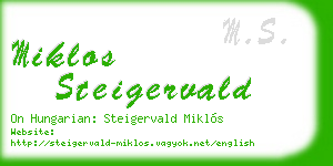 miklos steigervald business card